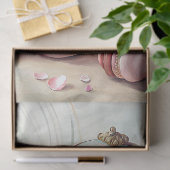 Waterverf shabby chique Franse macarons Tissuepapier (Geschenk)