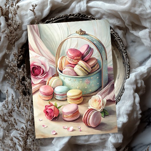 Waterverf shabby chique Franse macarons Tissuepapier
