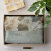 Waterverf Shabby chique marine vlinder & rozen Tissuepapier (Geschenk)