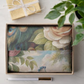 Waterverf shabby chique pauw blush rozen tissuepapier (Geschenk)