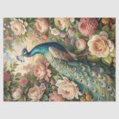 Waterverf shabby chique pauw blush rozen tissuepapier (Voorkant)