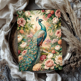 Waterverf shabby chique pauw blush rozen tissuepapier