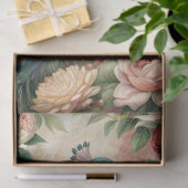 Waterverf  shabby chique pauw blush rozen tissuepapier (Geschenk)