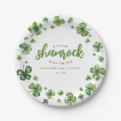 Waterverf Shamrock Baby shower Papieren Bordje (Voorkant)