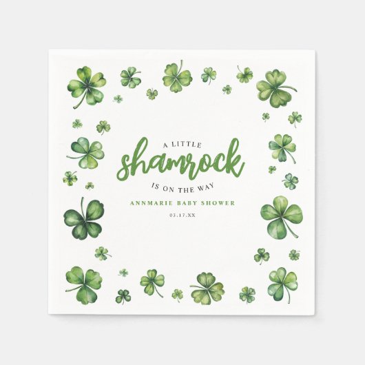 Waterverf Shamrock Baby shower Servet (Voorkant)