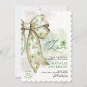 Waterverf Shamrock Bow Luck in Love Vrijgezellenfe Kaart (Voorkant)