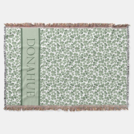 Waterverf Shamrock Clover Patterned Deken (Voorkant)