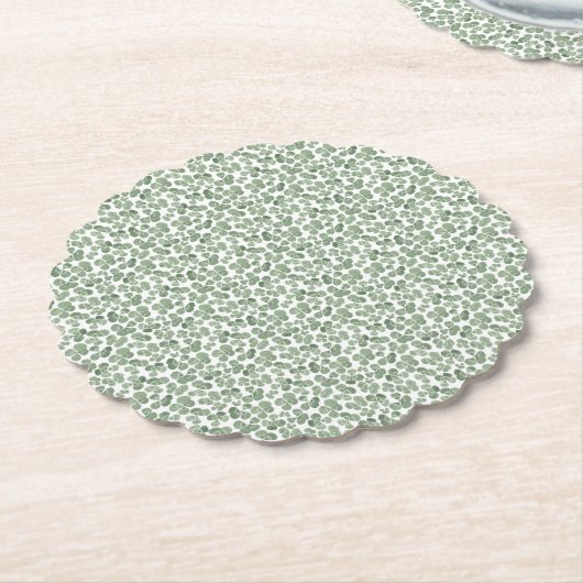 Waterverf Shamrock Clover Patterned Kartonnen Onderzetters (Gekanteld)