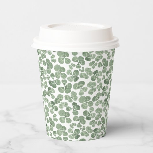 Waterverf Shamrock Clover Patterned Papieren Bekers (Links)