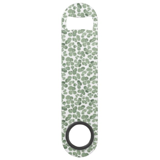 Waterverf Shamrock Clover Patterned Speed Flessenopener (Achterkant)