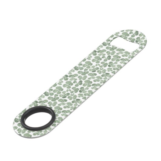 Waterverf Shamrock Clover Patterned Speed Flessenopener (Achterkant Gekanteld)
