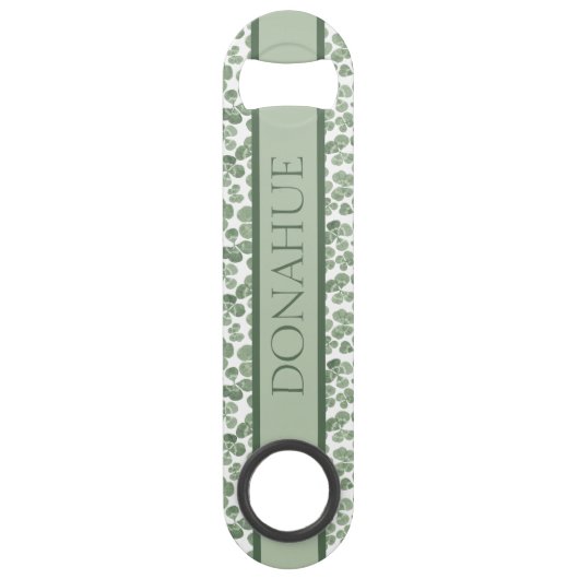 Waterverf Shamrock Clover Patterned Speed Flessenopener (Voorkant)