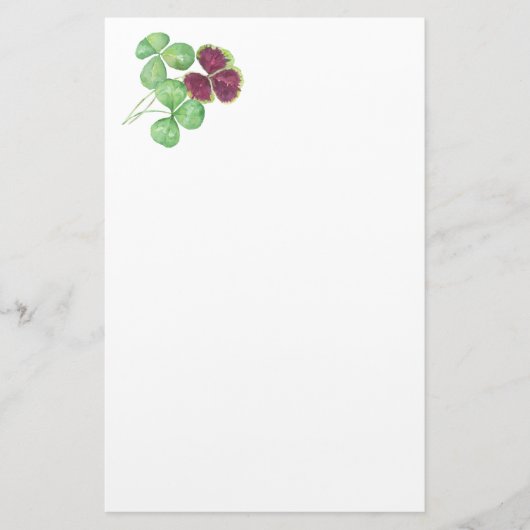 Waterverf Shamrock Clover Saint Partick's Day Briefpapier (Voorkant)