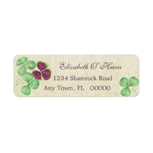 Waterverf Shamrock Clover Saint Partick's Day Etiket