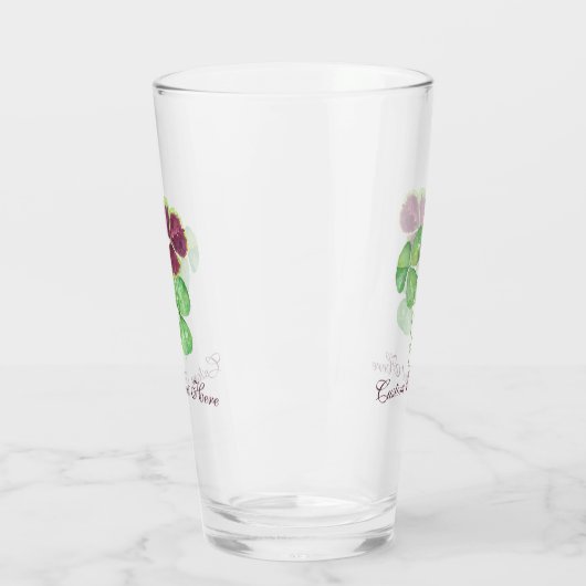 Waterverf Shamrock Clover Saint Partick's Day Glas (Links)