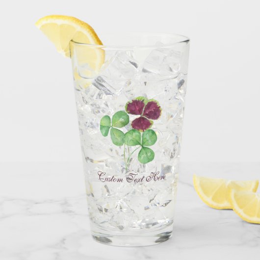 Waterverf Shamrock Clover Saint Partick's Day Glas (Voorkant ijs)