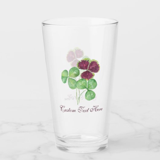 Waterverf Shamrock Clover Saint Partick's Day Glas (Voorkant)