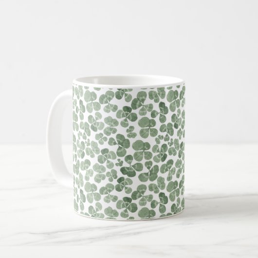 Waterverf Shamrock Clover St. Patrick's Day Koffiemok (Voorkant links)