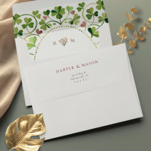 Waterverf Shamrock & Hearts Wedding