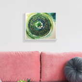 Waterverf Shamrock Keltische Knoop Canvas Print (Insitu (Woonkamer))
