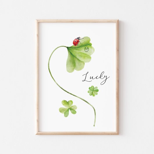 Waterverf Shamrock Lucky Poster