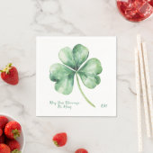 Waterverf Shamrock moge uw zegeningen talrijk zijn Servet (Insitu)