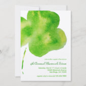 Waterverf Shamrock Party Invitation Kaart (Voorkant)