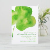 Waterverf Shamrock Party Invitation Kaart (Staand voorkant)