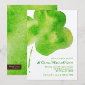 Waterverf Shamrock Party Invitation Kaart (Voorkant / Achterkant)