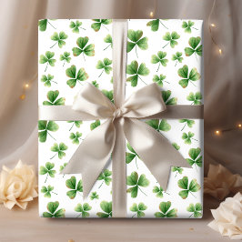 Waterverf Shamrock Pattern Inpakpapier Vel
