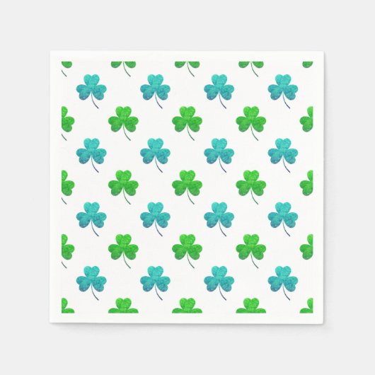 Waterverf Shamrock Pattern Servetten (Voorkant)