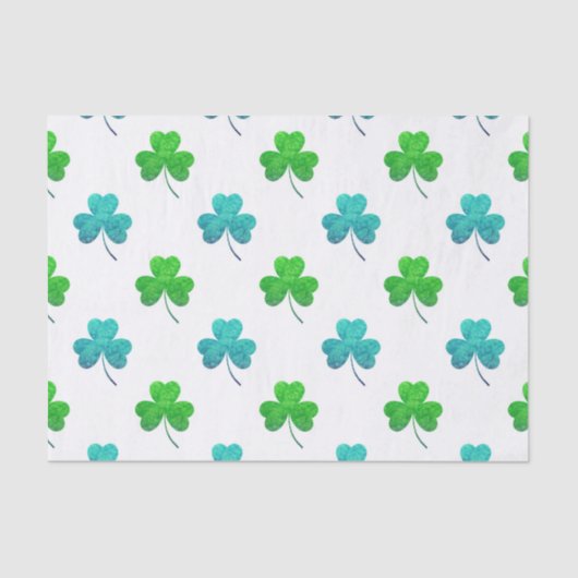 Waterverf Shamrock Pattern Tissuepapier (Voorkant)
