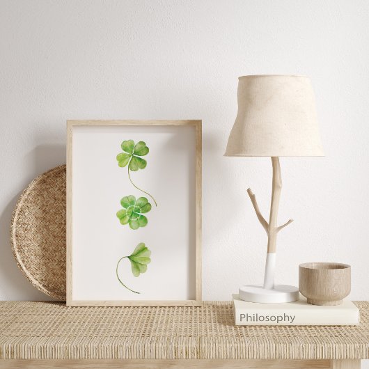 Waterverf Shamrock Poster