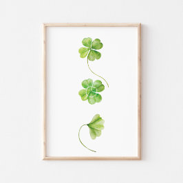 Waterverf Shamrock Poster