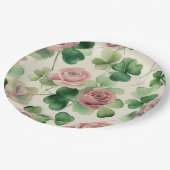 Waterverf Shamrock Roos Papieren Bordje (Gekanteld)