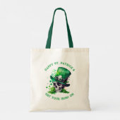 Waterverf shamrock skull-afbeelding tote bag (Achterkant)