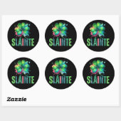 Waterverf Shamrock - Sláinte - St Patrick Day Ronde Sticker (Vel)