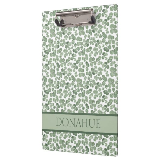 Waterverf Shamrock St. Patrick's Clover Patterned Klembord (Links)