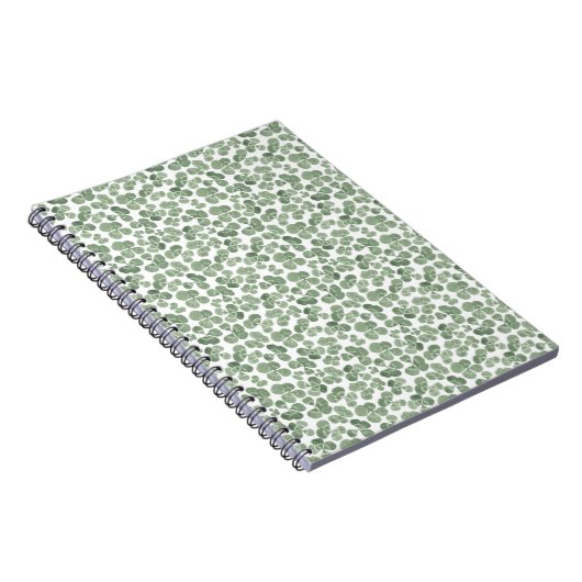 Waterverf Shamrock St. Patrick's Clover Patterned Notitieboek (Rechterzijde)