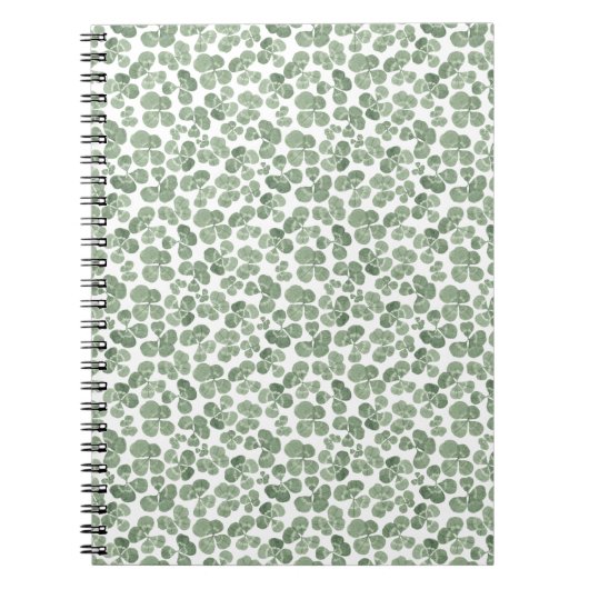 Waterverf Shamrock St. Patrick's Clover Patterned Notitieboek (Voorkant)