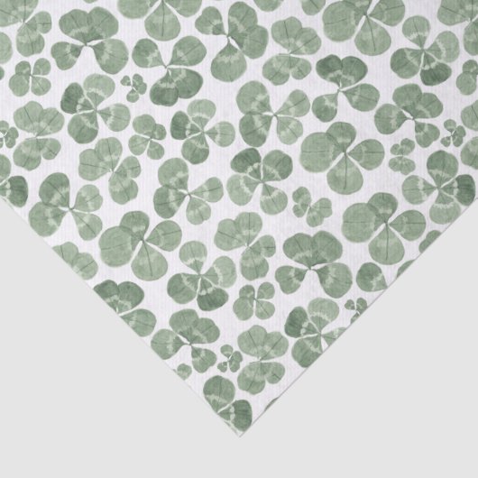 Waterverf Shamrock St. Patrick's Clover Patterned Tissuepapier (Detail)