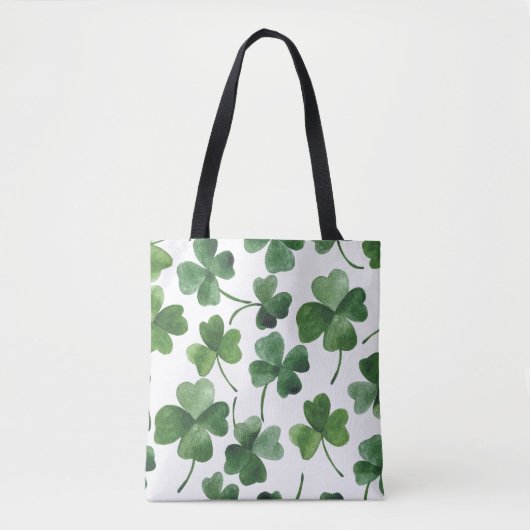Waterverf Shamrock Tote Bag (Voorkant)
