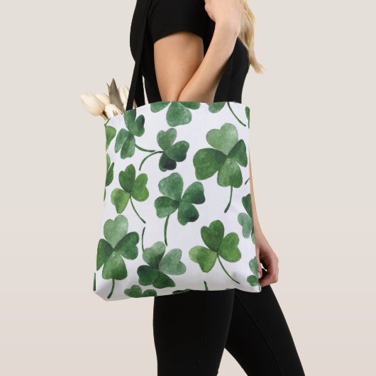Waterverf Shamrock Tote Bag (Dichtbij)