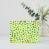 Waterverf Shamrocks & Rainbows Irish St Patty's Briefkaart (Staand voorkant)