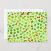 Waterverf Shamrocks & Rainbows Irish St Patty's Briefkaart (Voorkant / Achterkant)