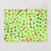 Waterverf Shamrocks & Rainbows Irish St Patty's Briefkaart (Voorkant)