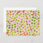 Waterverf Shamrocks & Rainbows Irish St Patty's Briefkaart (Voorkant / Achterkant)