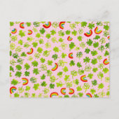 Waterverf Shamrocks & Rainbows Irish St Patty's Briefkaart (Voorkant)