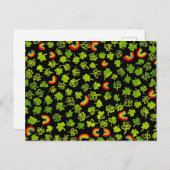 Waterverf Shamrocks & Rainbows Irish St Patty's Briefkaart (Voorkant / Achterkant)