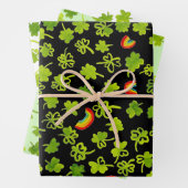 Waterverf Shamrocks & Rainbows Irish St Patty's Inpakpapier Vel (In situ)